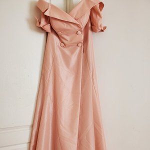 Elegant Pink Off-Shoulder Wedding Dress